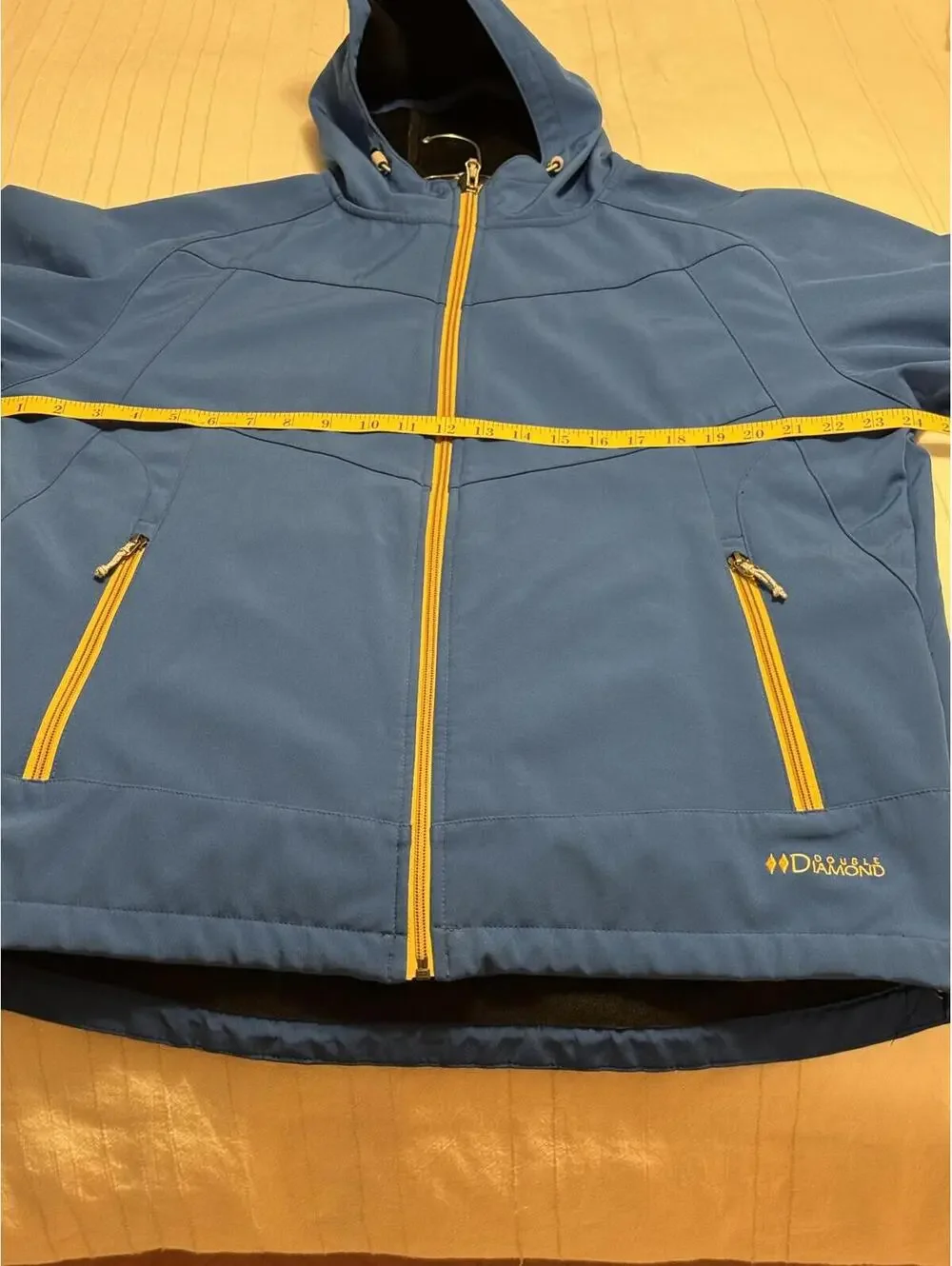 Double Diamond Blue Softshell Fleece-Lined Jacket Women's Large Full Zip Hooded - Picture 5 of 8